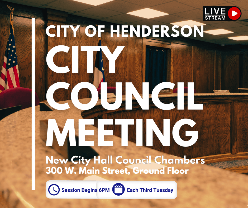 City Council Meetings 6PM Each Third Tuesday