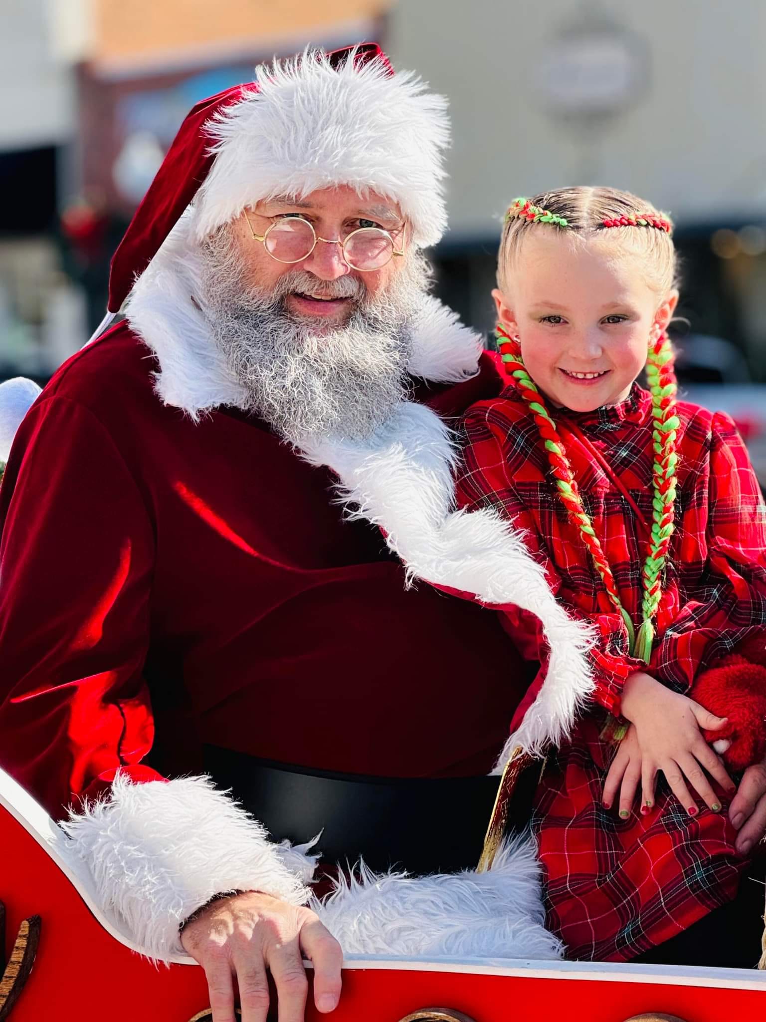 Santa with young girl 